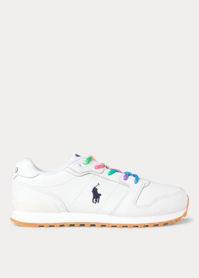 Zapatillas Polo Ralph Lauren Mujer Blancos - Classic Runner Leather - QFIKZ0631